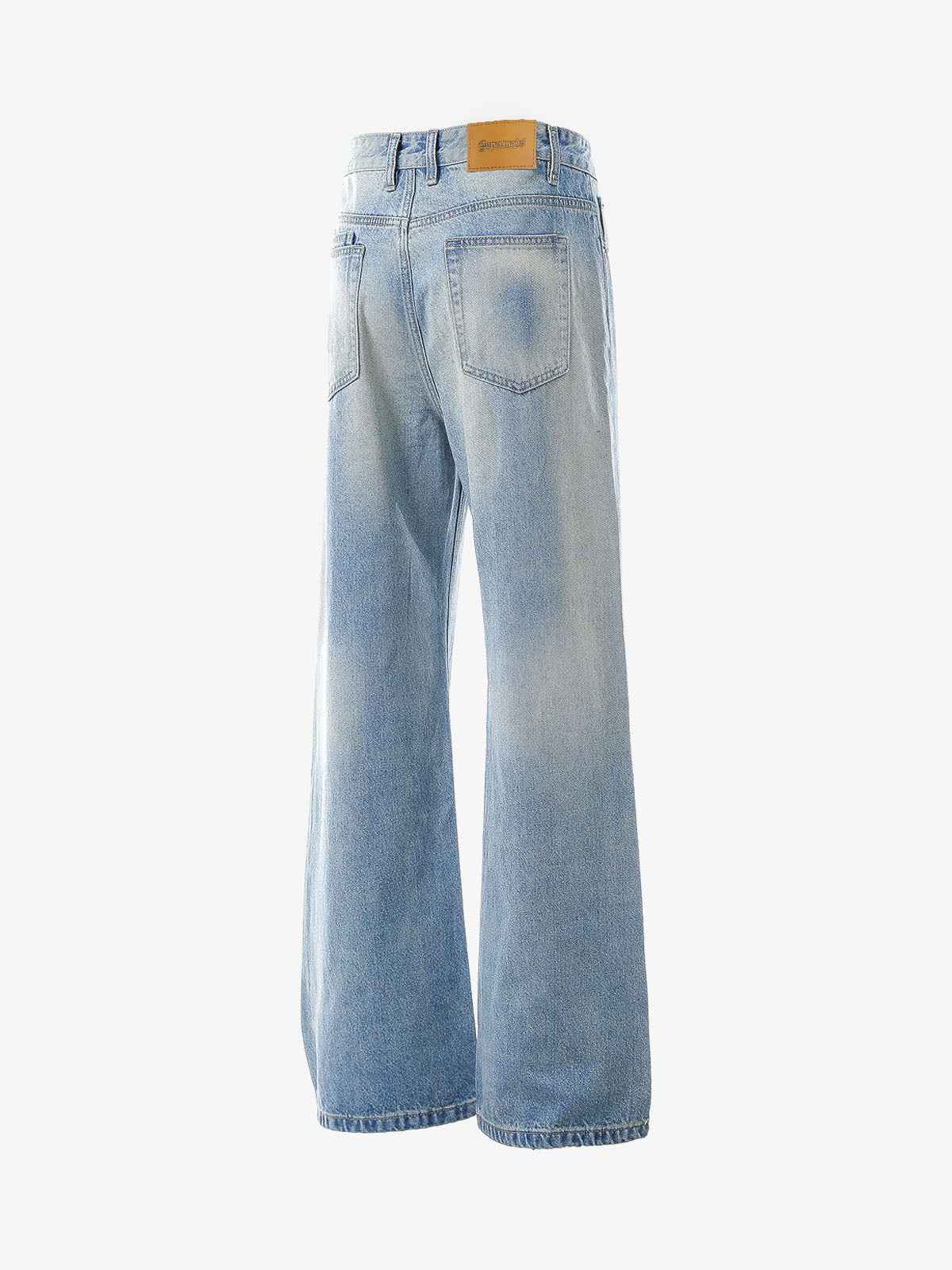 Belt Dislocation Creative Washed Jeans