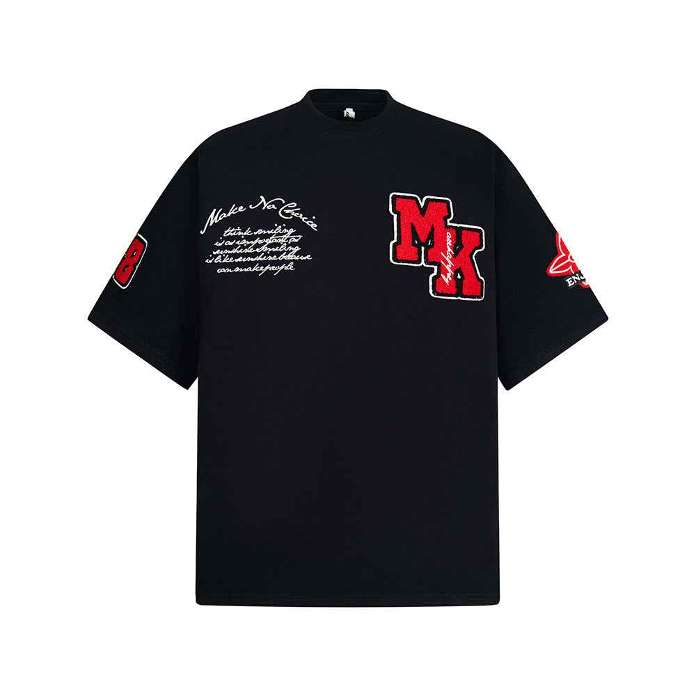 Heavy Embroidery Patch Embroidered T-Shirt