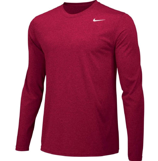 NIKE Mens Legend Long Sleeve Performance Shirt (TEAM CRIMSON/COOL GREY Medium)