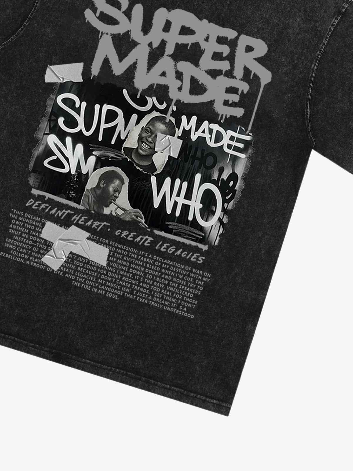 Streetwear Graffiti Character Collage Graphic T-Shirt