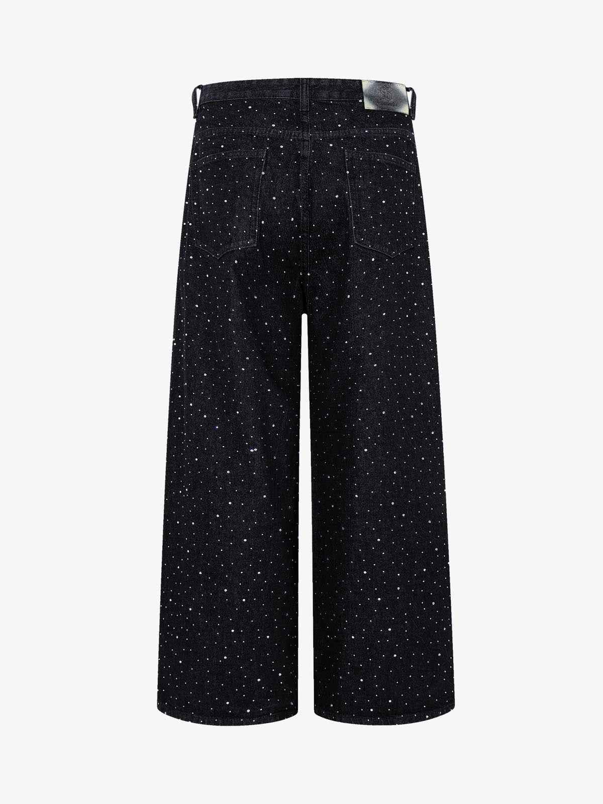 Star Rhinestone Embellished Baggy Jeans