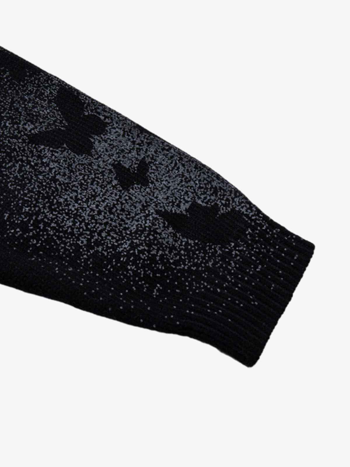 Street Dark Phantom Butterfly Stand-Collar Knit Cardigan Sweater