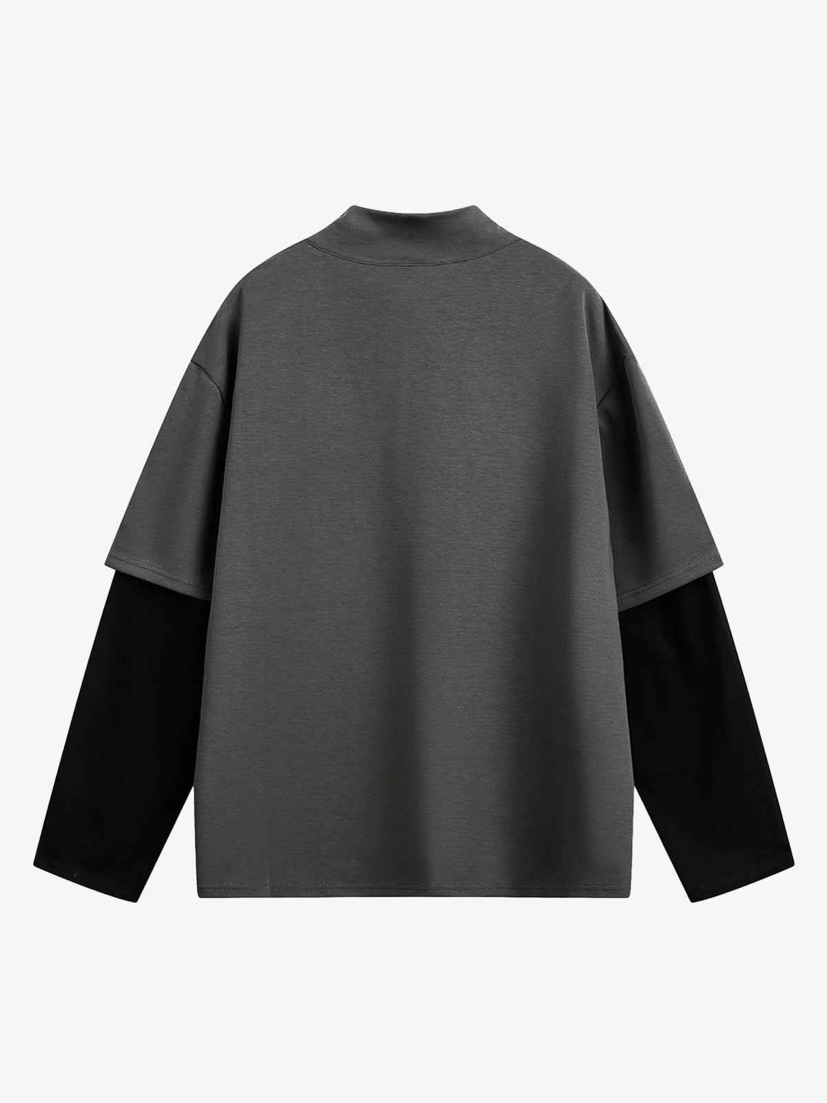Mock Neck Layered Long Sleeve T Shirt