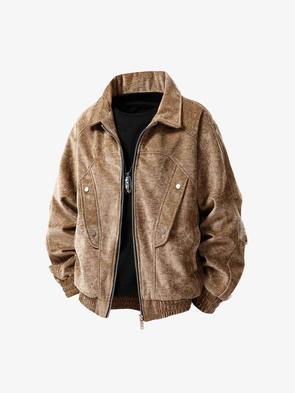 Vintage Suede Deconstructed Workwear Jacket