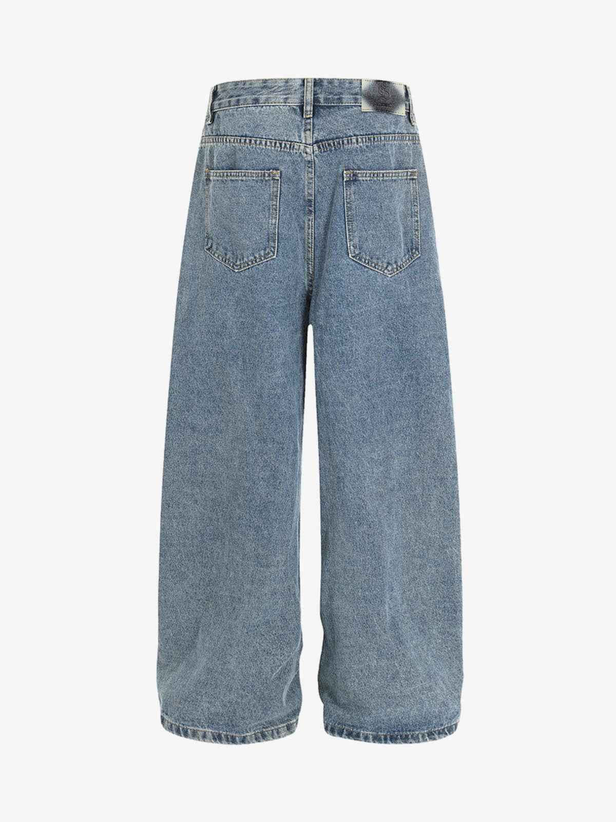 Asymmetric Layered Waist Wide Leg Denim Jeans
