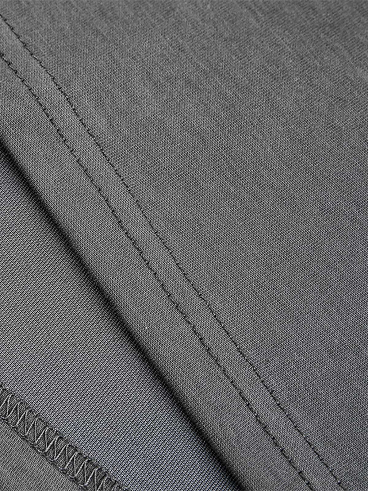 Mock Neck Layered Long Sleeve T Shirt - Luxuryurbanwear