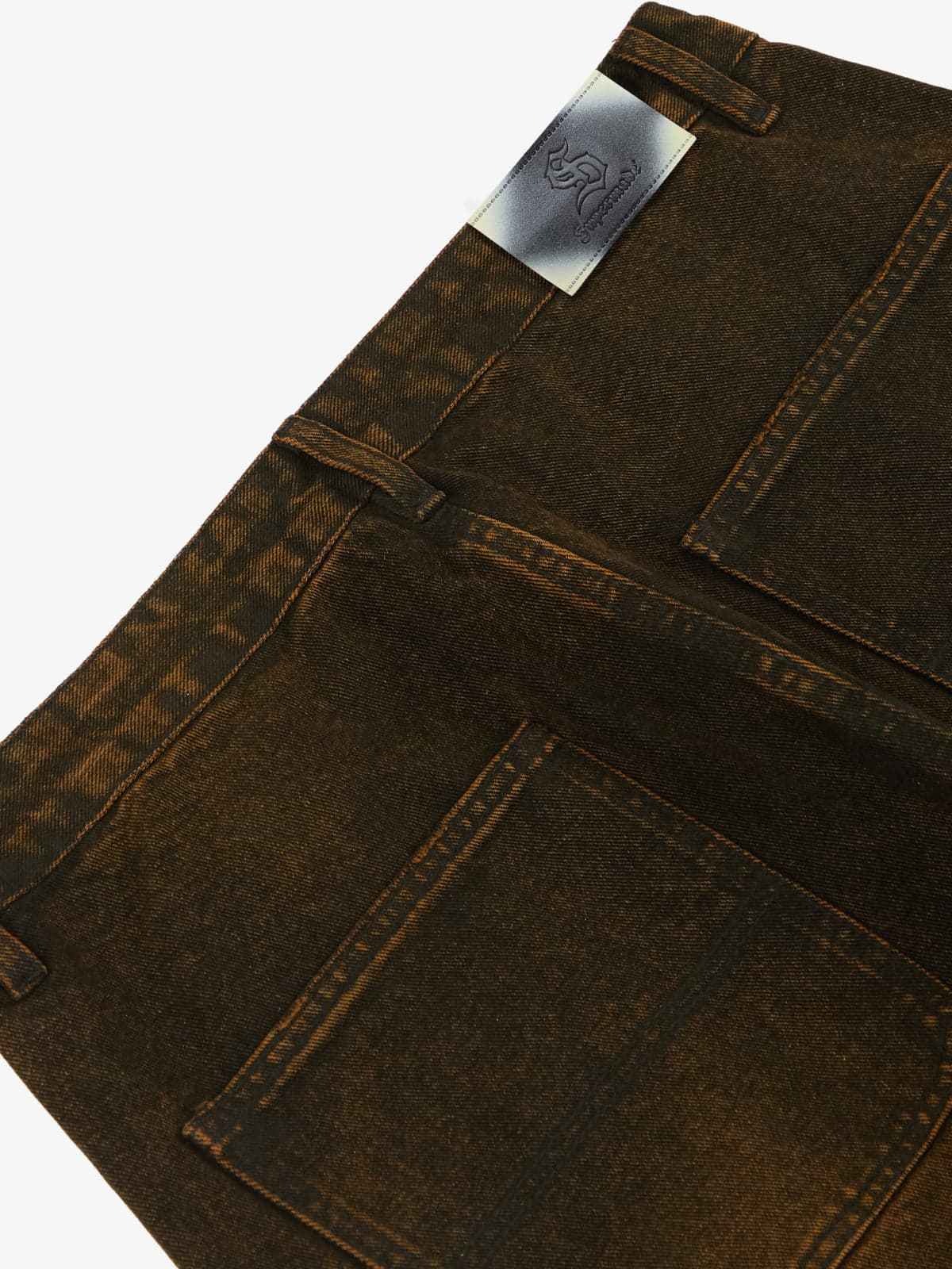 Vintage Mud-Dyed Wash Deconstructed Patchwork Jeans
