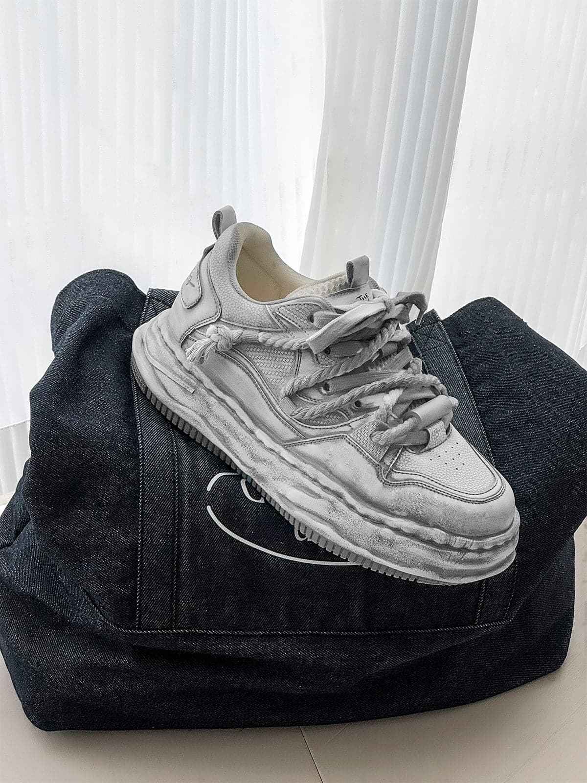 Deconstructed Distressed Chunky Street Sneakers - 2521