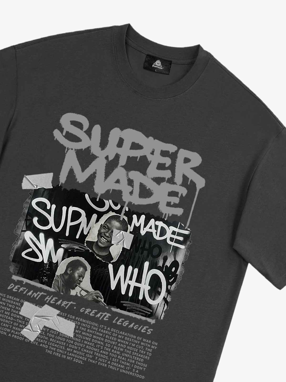 Streetwear Graffiti Character Collage Graphic T-Shirt