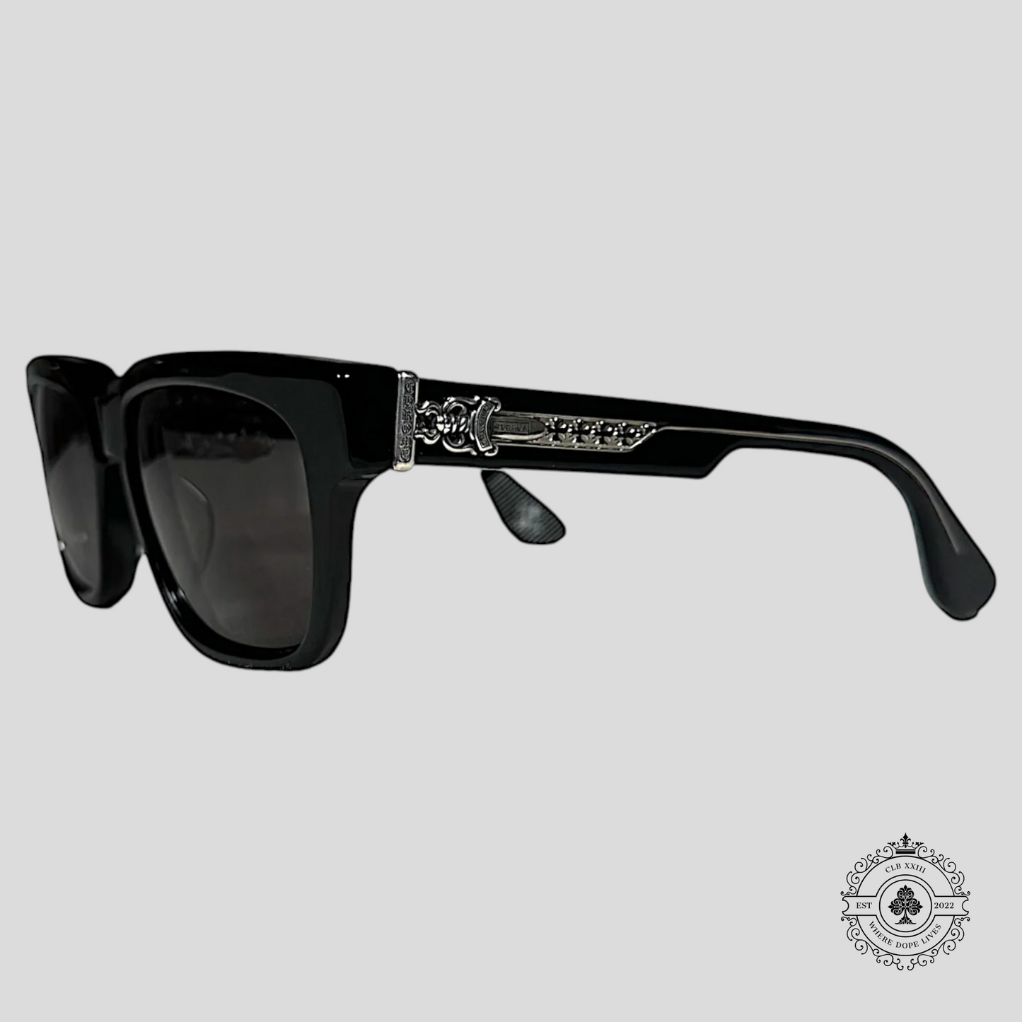 Chrome Hearts Box Officer Sunglasses in Matte Black/Gunmetal