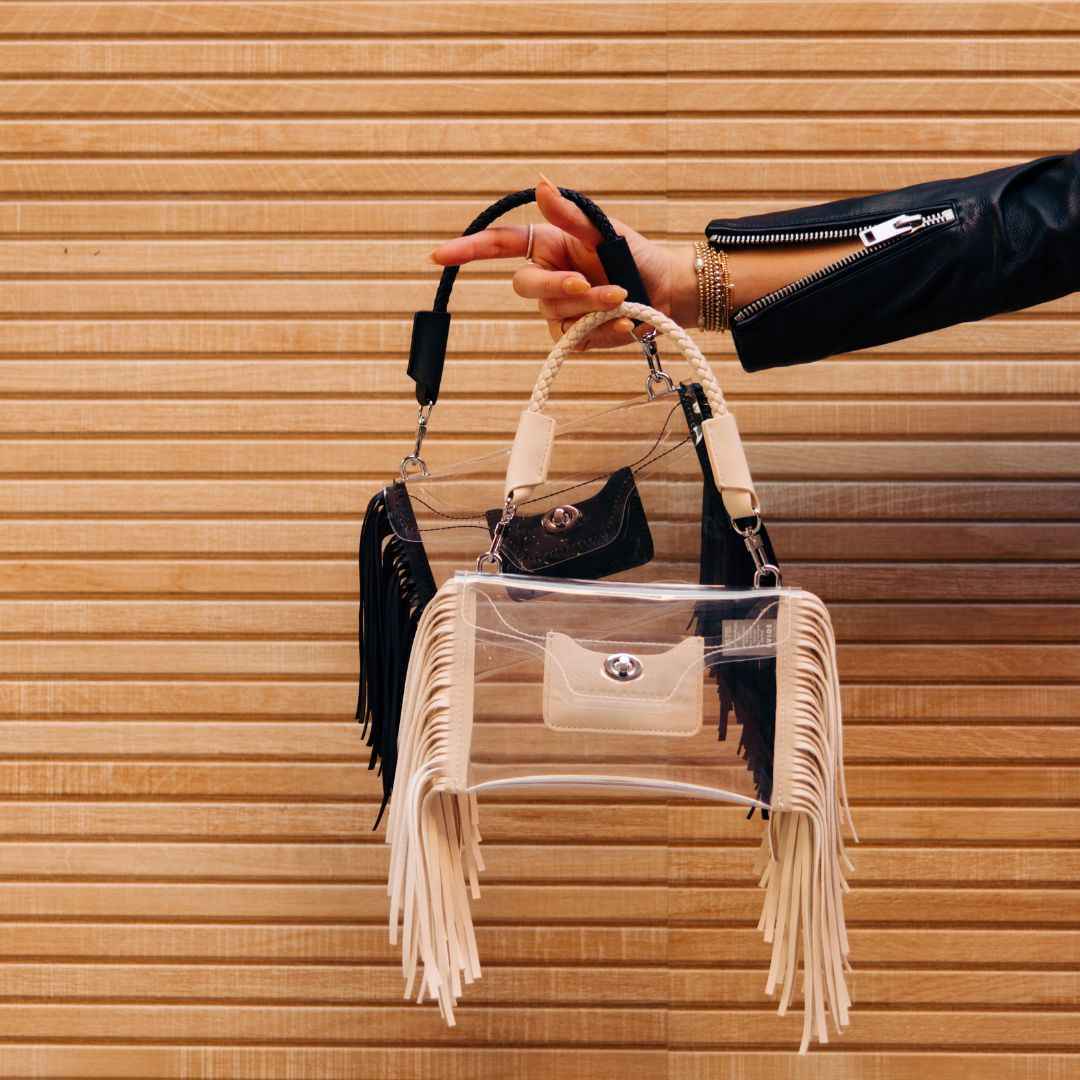 Clear Fringe Crossbody Handbag
