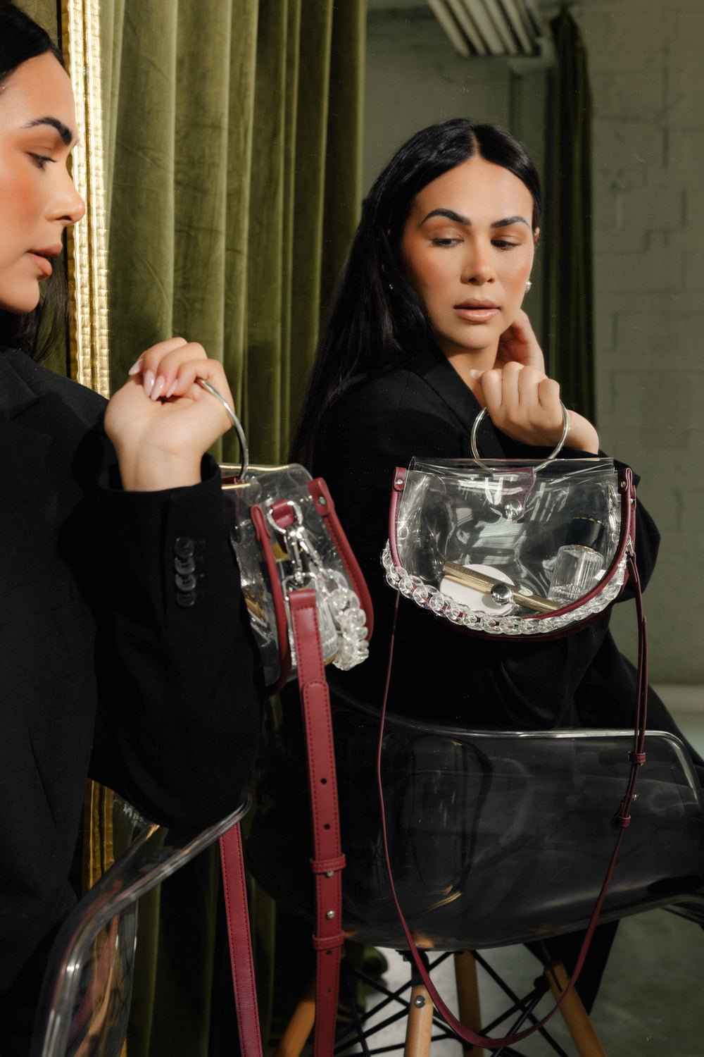 Clear Semi-Circle Crossbody