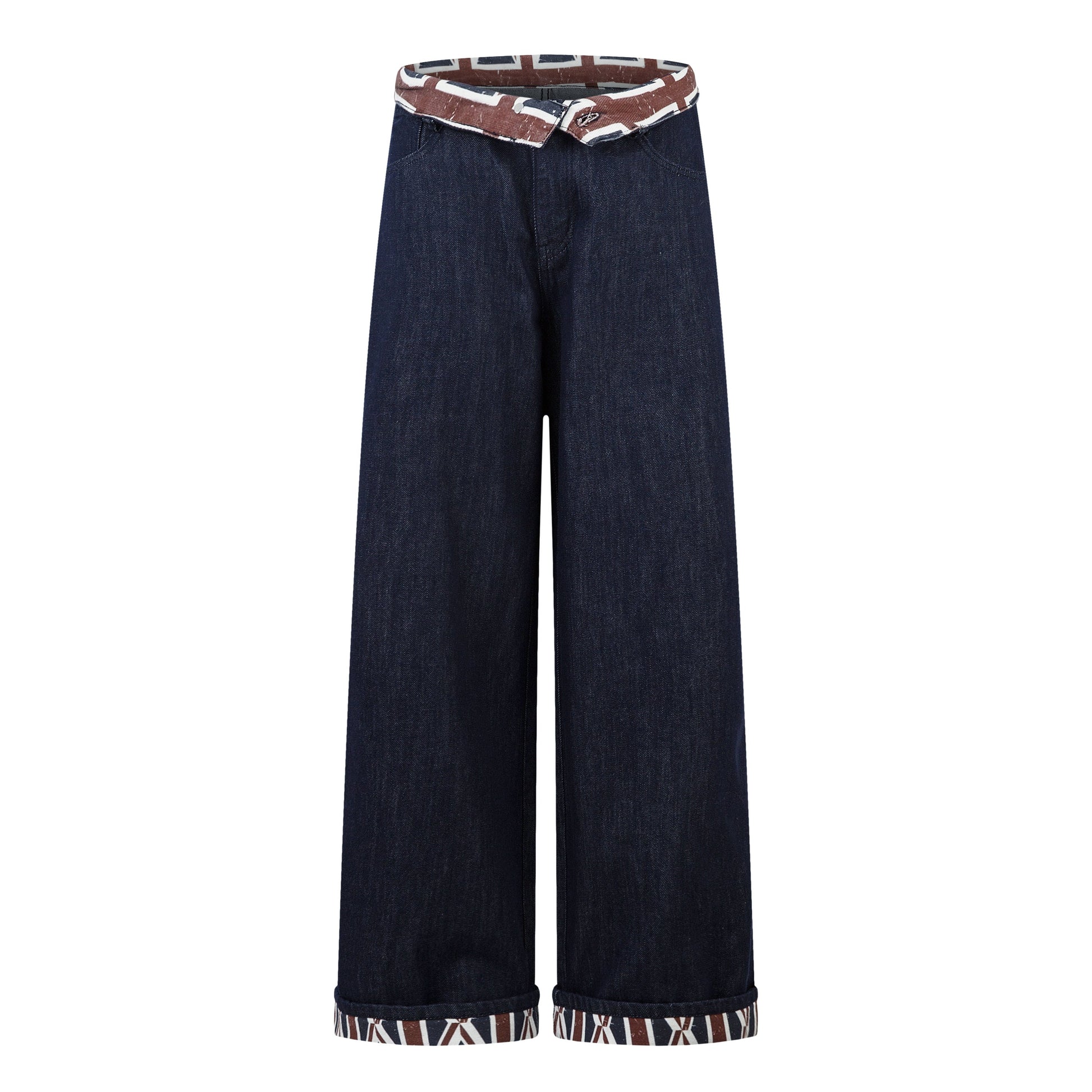 Retro Spliced Streetwear Denim | Y2K Wide Leg Baggy Jeans - Luxuryurbanwear