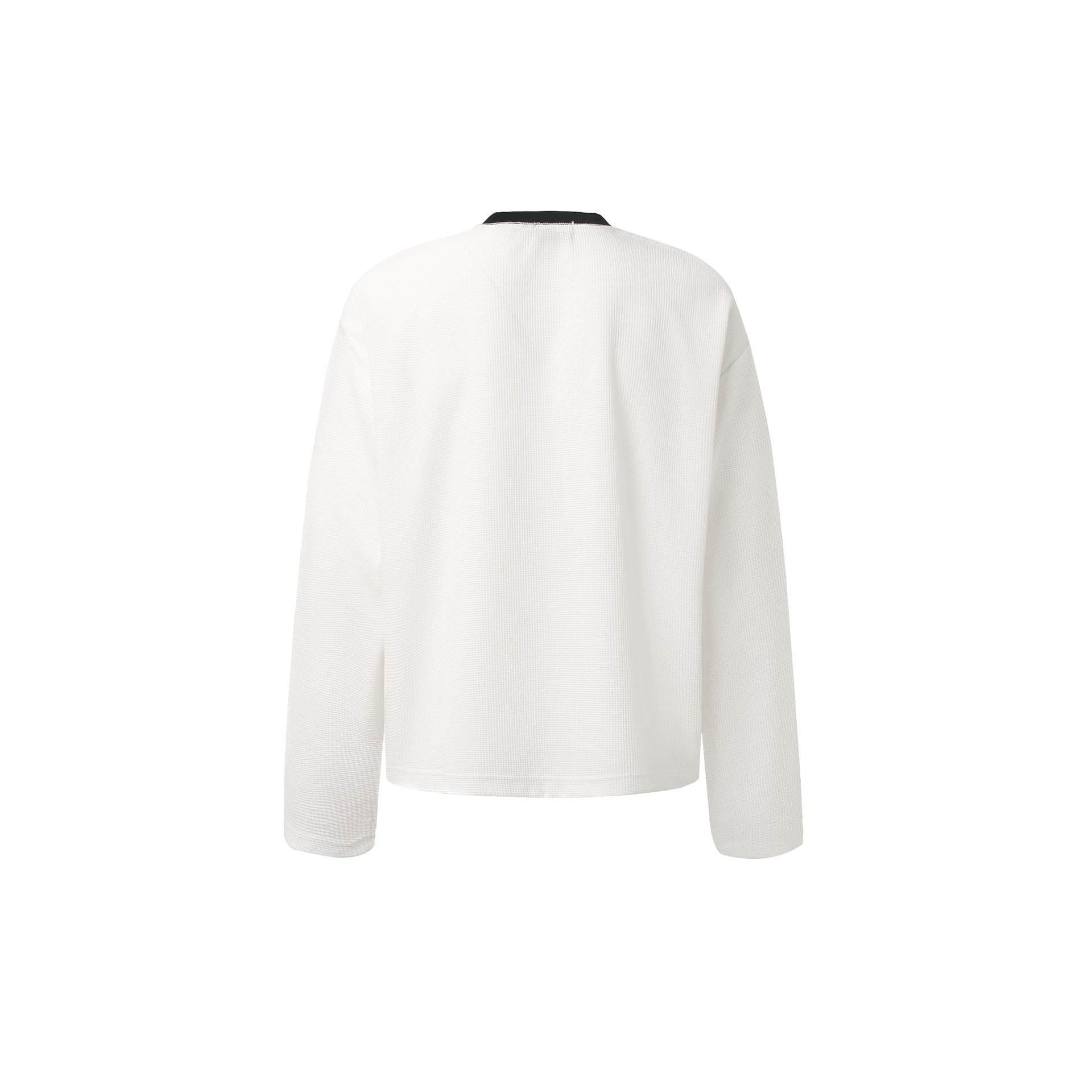 Letter Print Sweatshirt | Waffle Knit Long Sleeve Top - Luxuryurbanwear