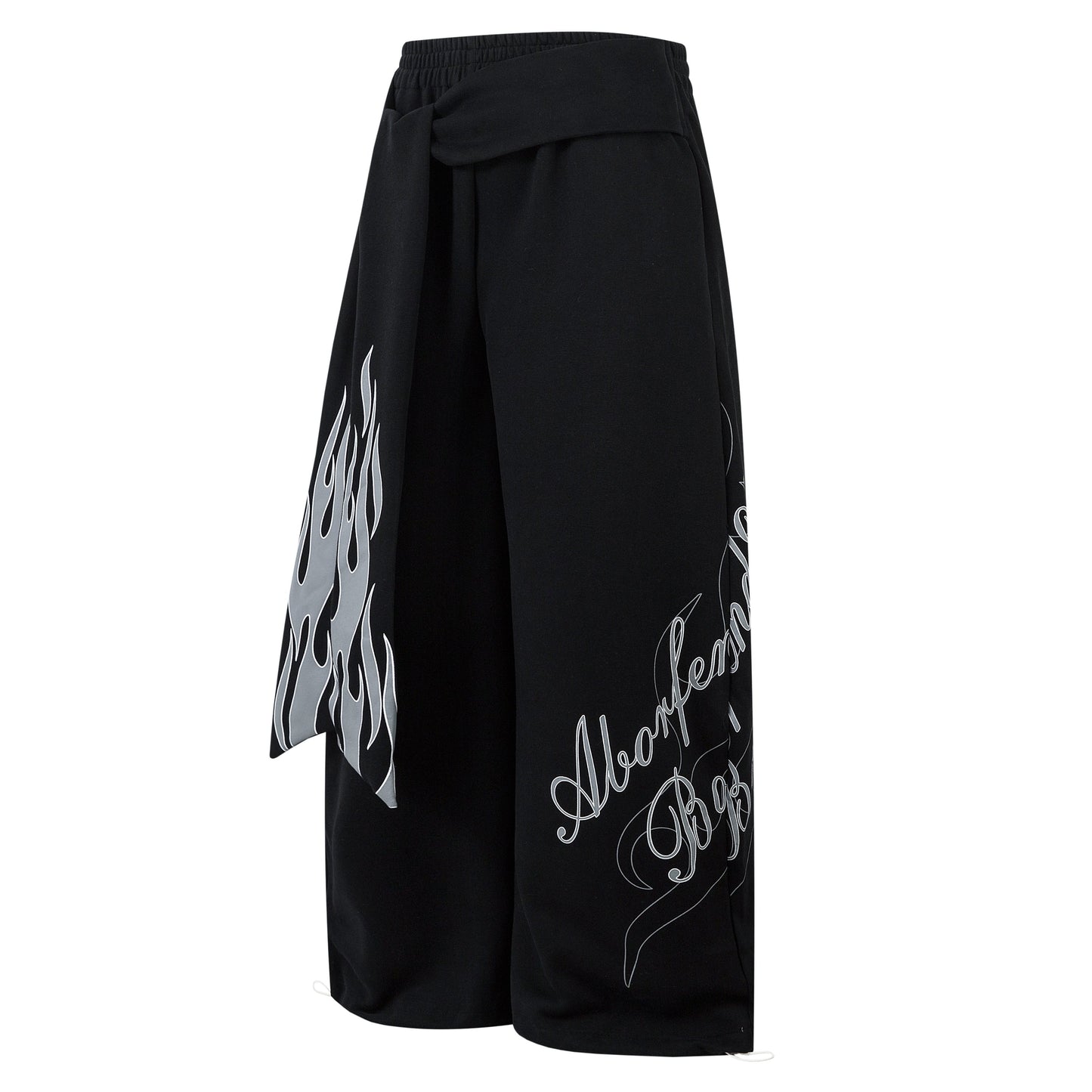Flame Print Sweatpants | Baggy Streetwear Trousers - Luxuryurbanwear