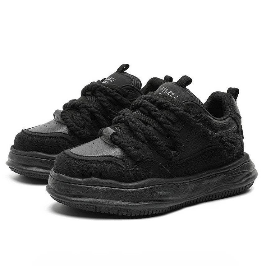 Tassel Twist | Rope Lace Platform Sneakers - Luxuryurbanwear