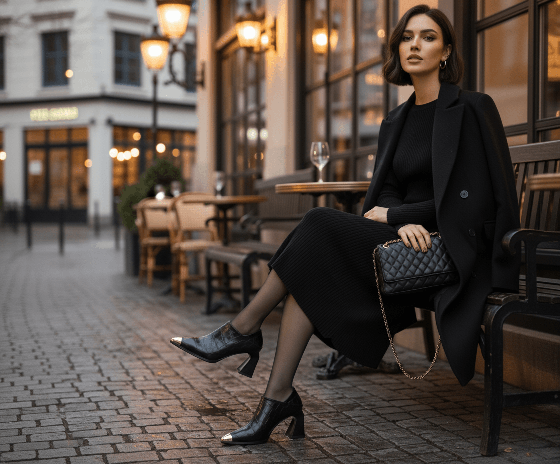 Apex Pump | Croc-Embossed Gold Cap-Toe