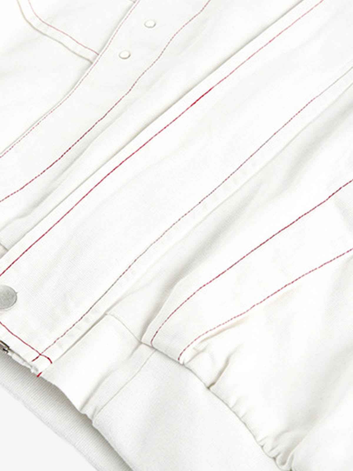 Contrast Stitch Hooded Zip Jacket