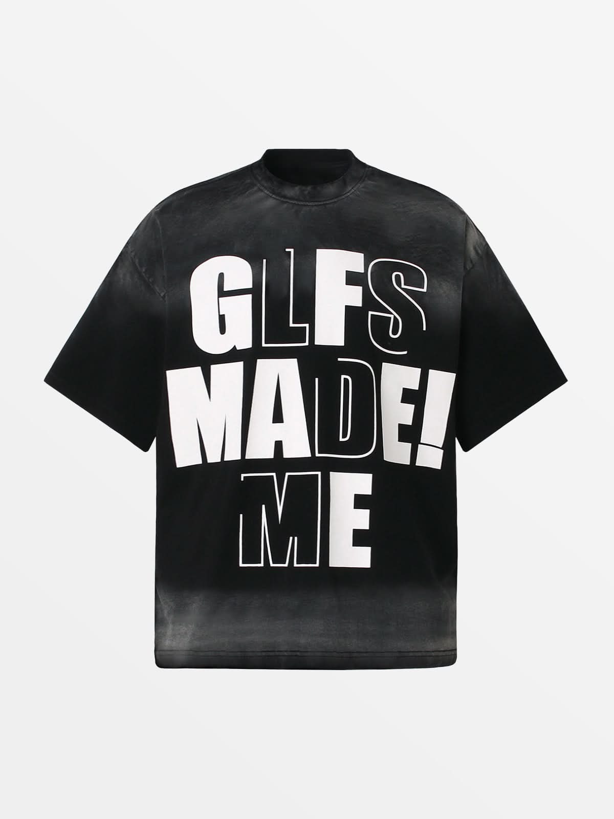 Front view of model wearing Dimadir unisex graphic t-shirt in a boxy oversized fit