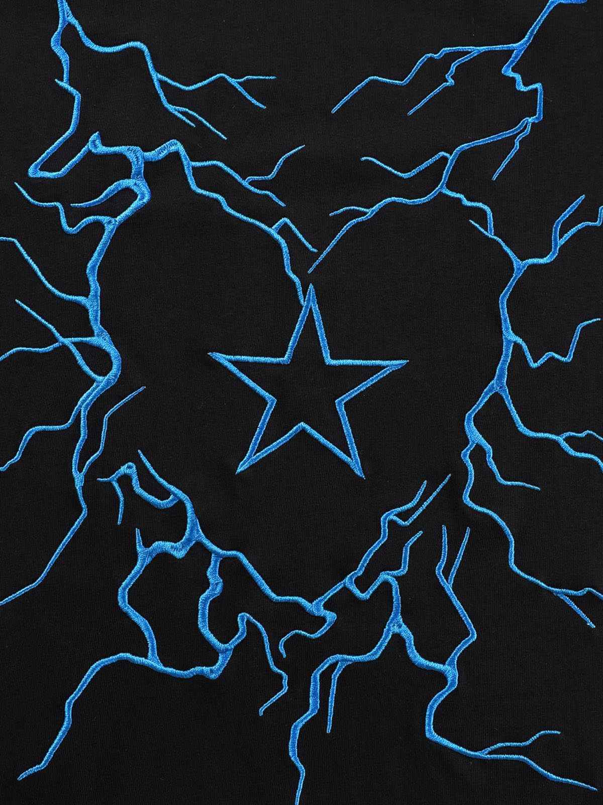 Heavy Embroidery Lightning Heart Print T-Shirt