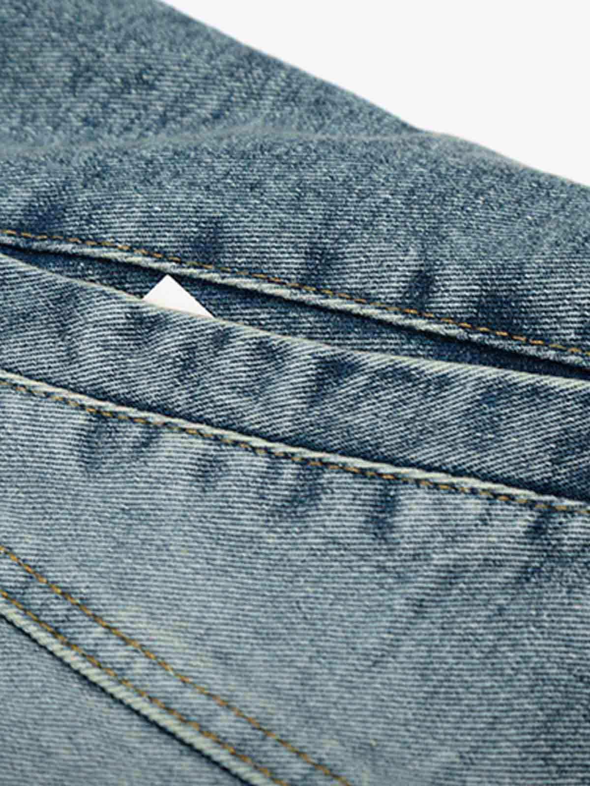 Vintage Faux Fur Trim Washed Padded Denim Jacket