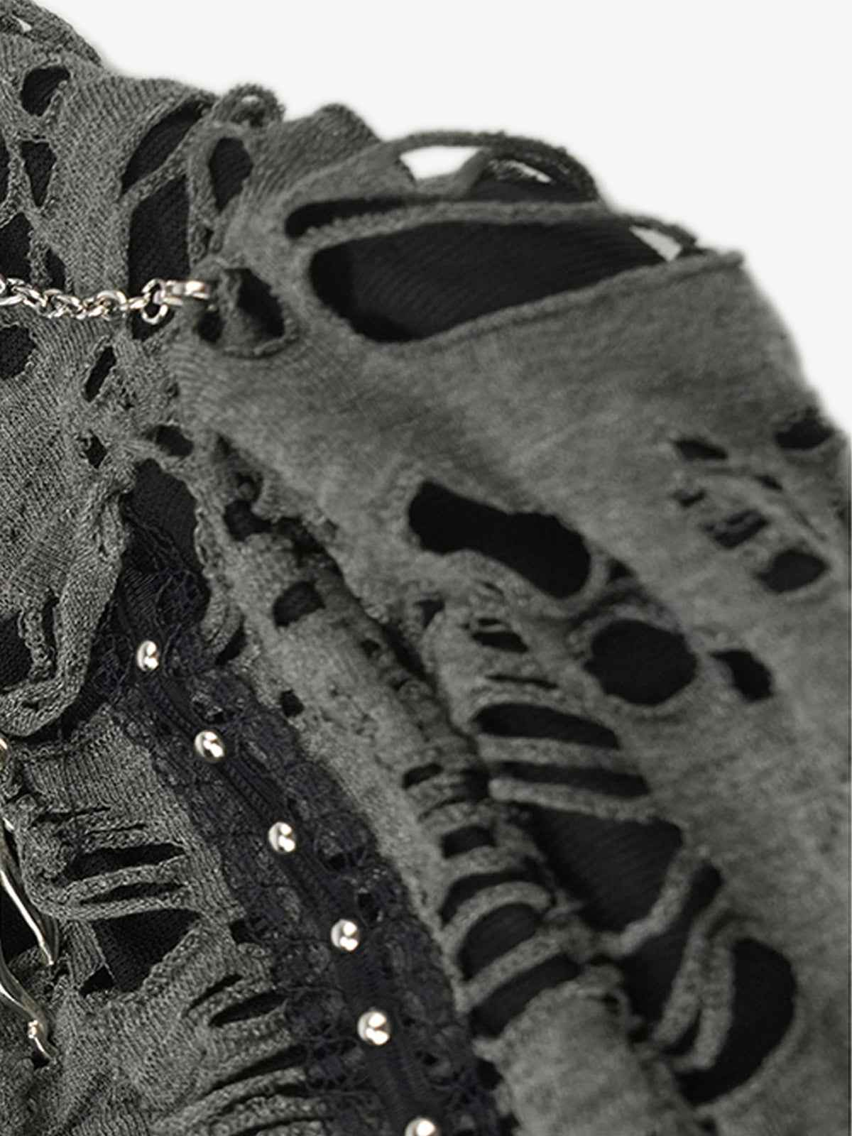 Punk Gothic Lace-Up Bow Earflap Trapper Hat