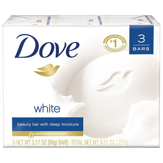 Dove Beauty Bar Gentle Skin Cleanser Moisturizing for Gentle Soft Skin Care Original Made With 1/4 Moisturizing Cream 3.17 oz 3 Bars
