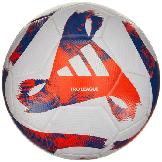 adidas Unisex-Adult Tiro League TSBE Soccer Ball White/Team Royal Blue/Team Solar Orange 4