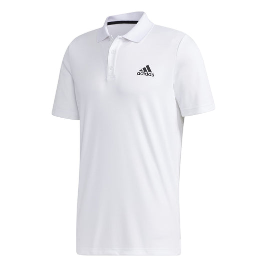 adidas Mens Designed 2 Move 3-Stripes Polo Shirt White/Black Small