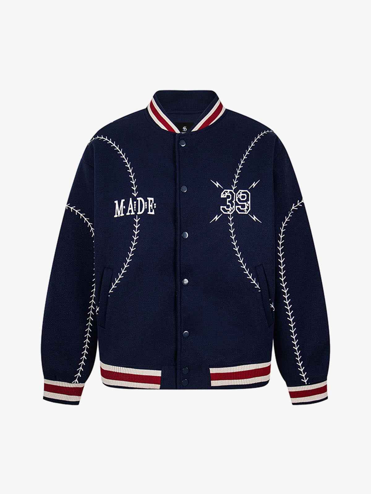 Baseball Stitch Embroidered Varsity Jacket