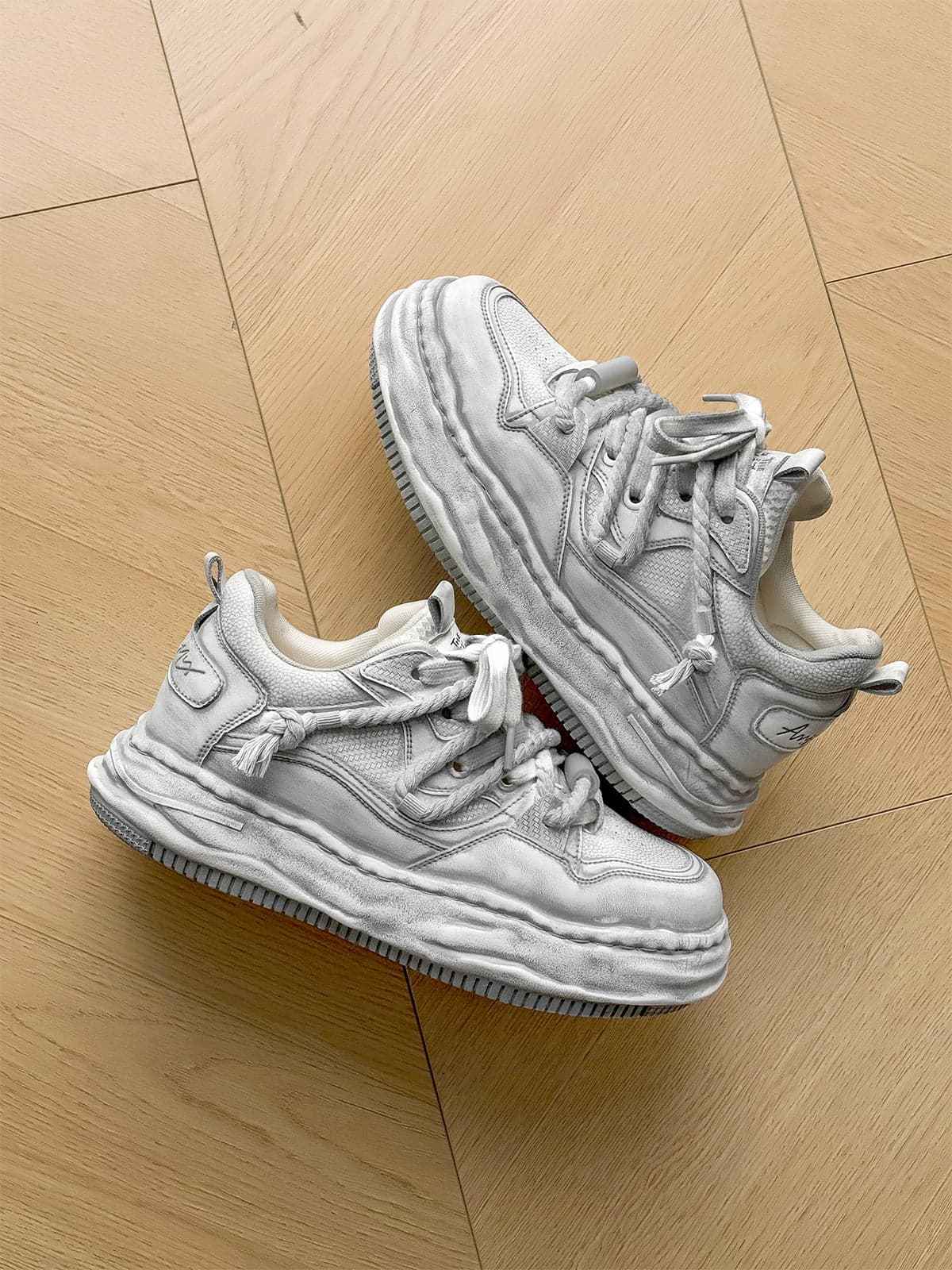 Deconstructed Distressed Chunky Street Sneakers - 2521