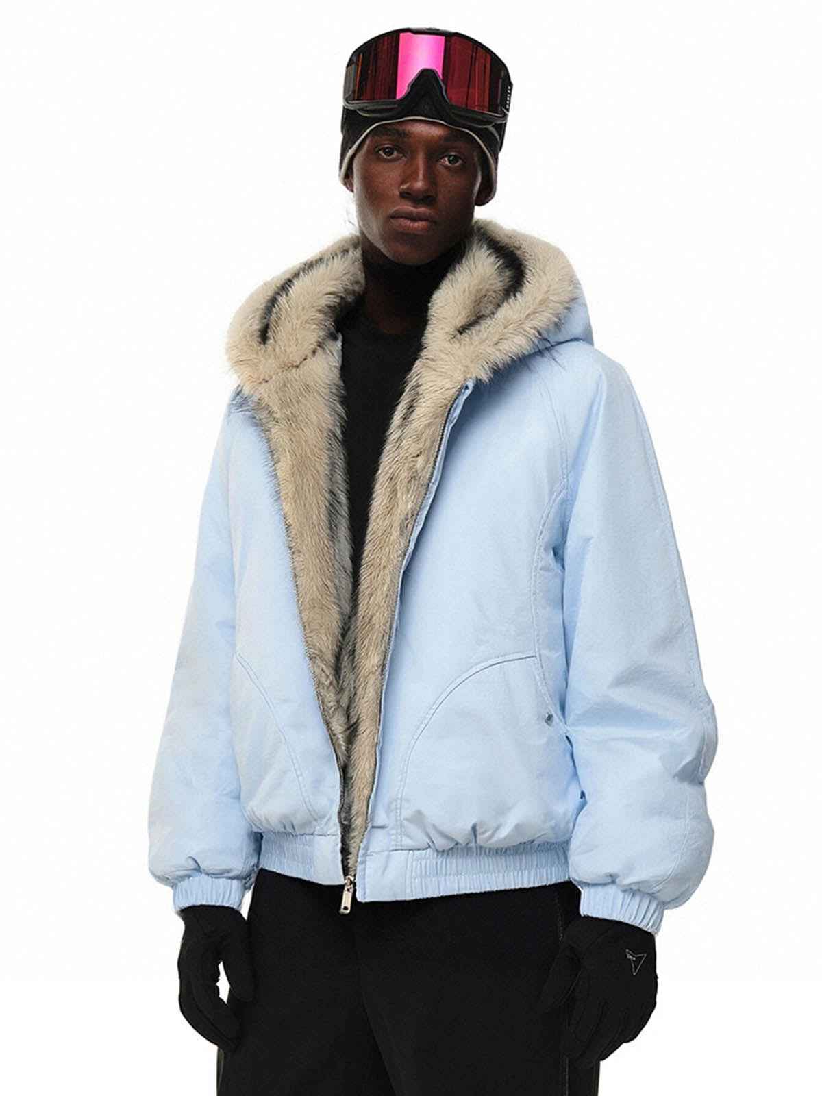 Street Faux Fur Collar Hooded Windproof Padded Jacket