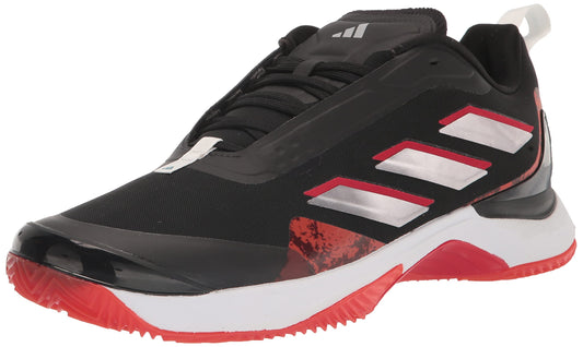 adidas Womens Avacourt Tennis Shoe Black/Taupe Metallic (Clay) 6