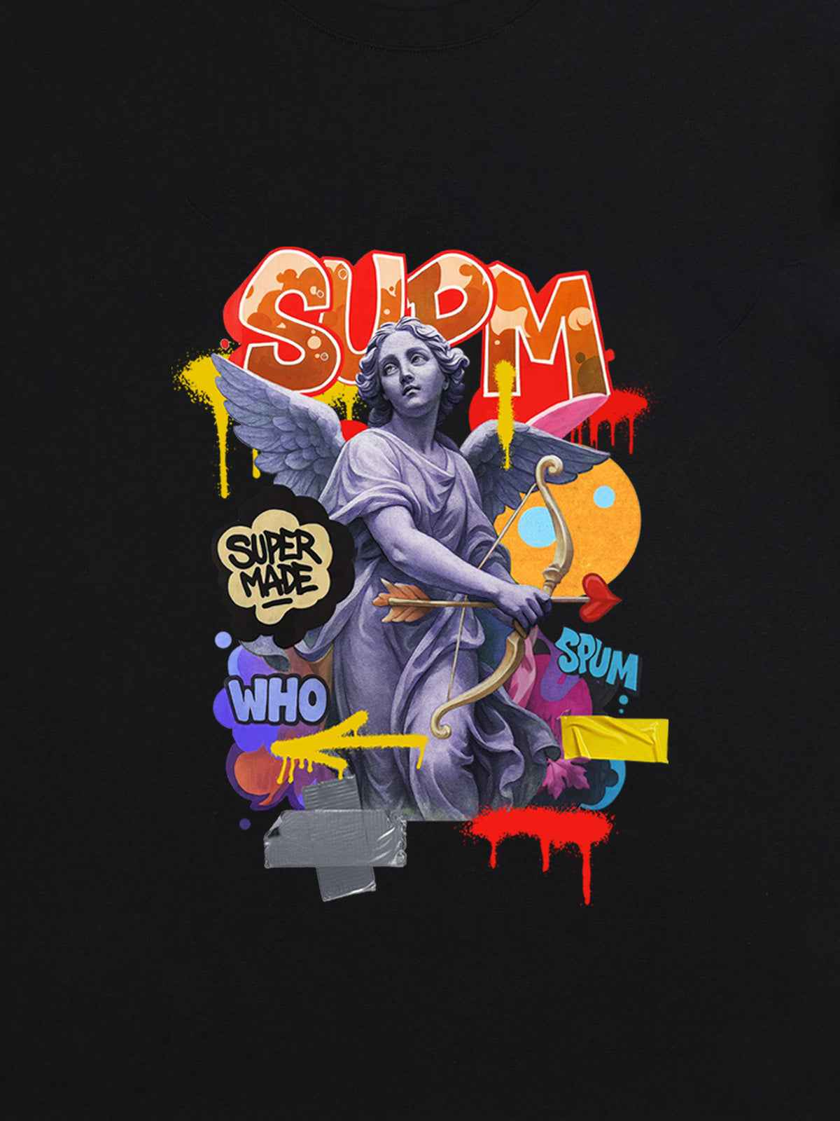 Retro Angel Statue Graffiti T-Shirt