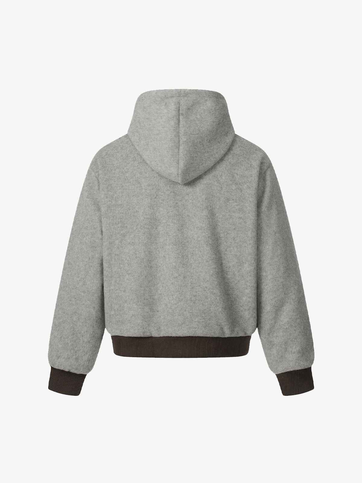 Retro Reversible Fleece Lined Zip-up Hooded Jacket