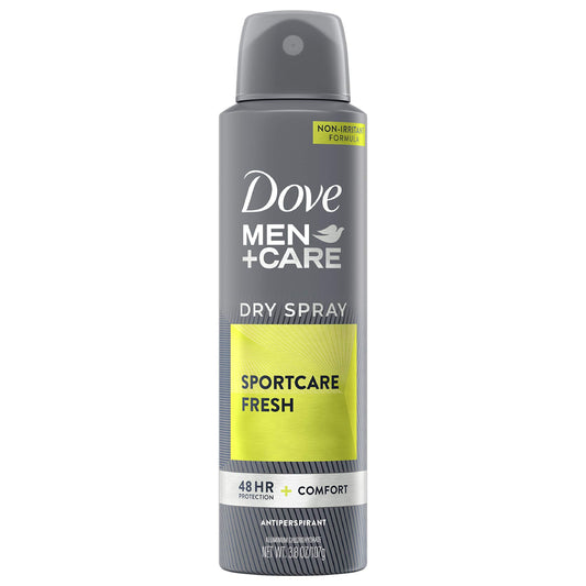 Dove Men+Care SportCare Dry Spray Antiperspirant Deodorant 48-hour sweat and odor protection Fresh Antiperspirant for men with Triple Action Moisturizer 3.8 oz