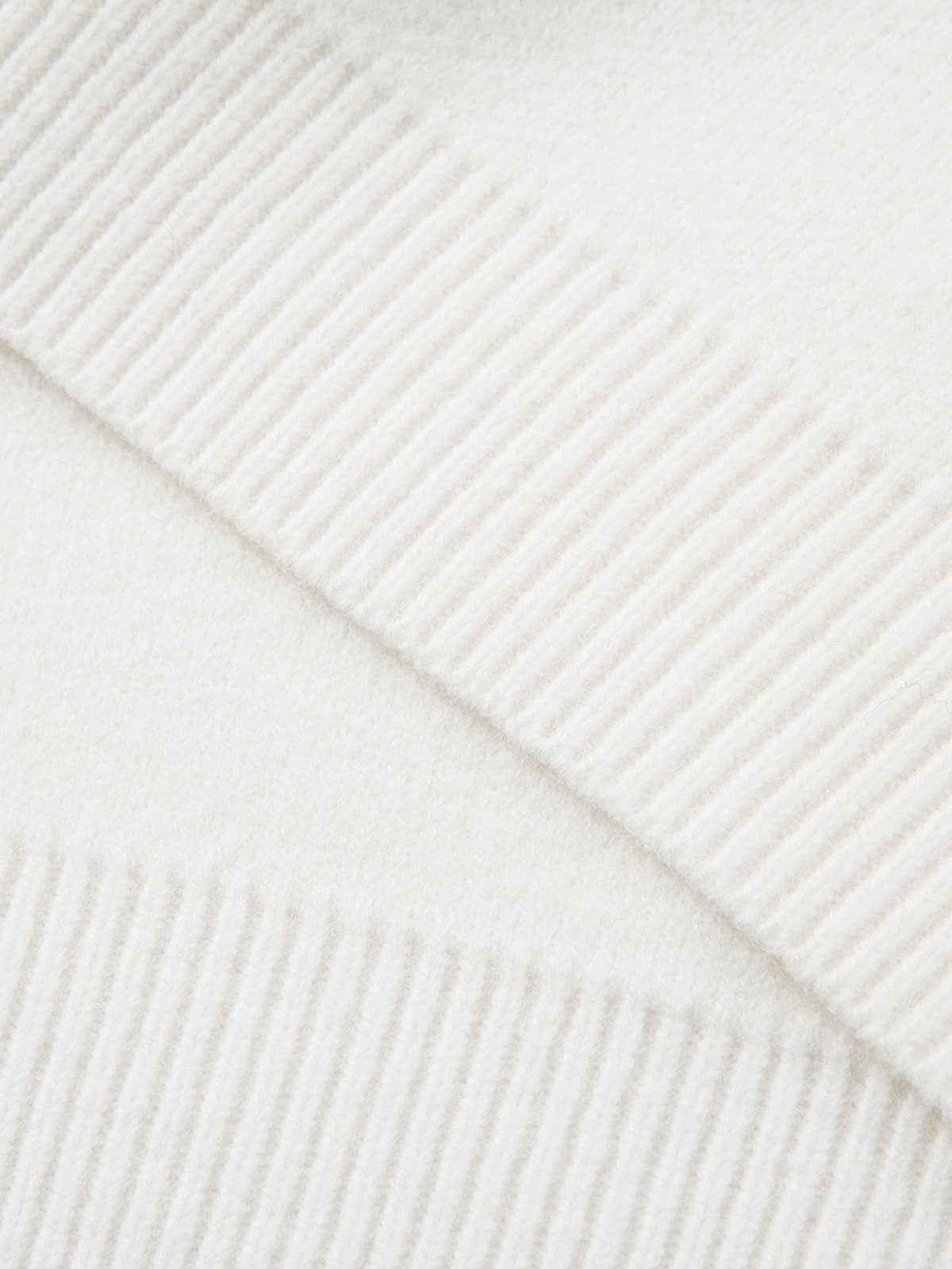 Retro Fuzzy Letter Patch Textured Knit Sweater