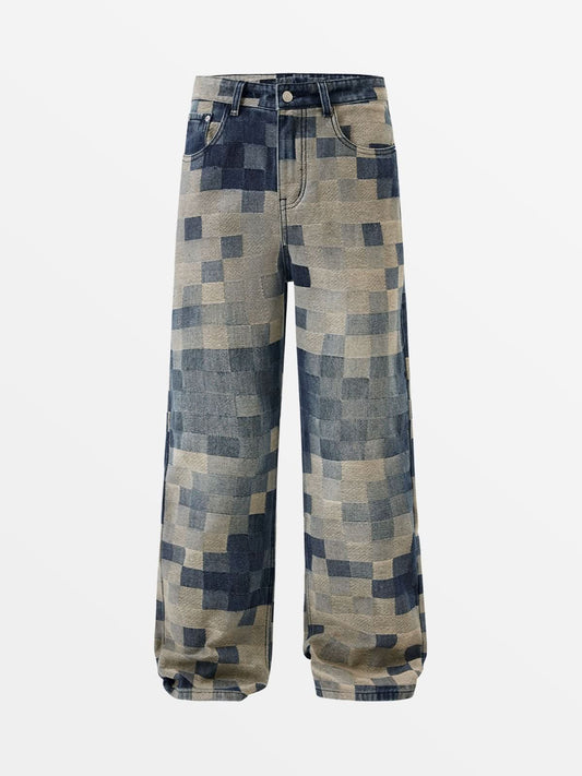 Denim Pant Digital Camo - Luxury Urban "Glitch-Camo" Wide-Leg Baggy Jeans