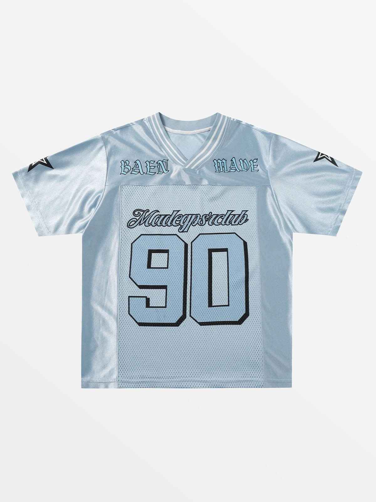 Front view of model wearing the Mynshami graphic t-shirt in a boxy oversized fit