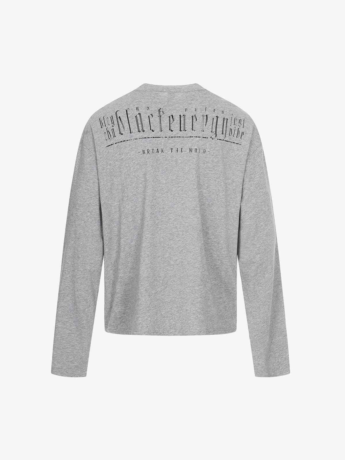 Layered Neck Button Detail Long Sleeve T-Shirt