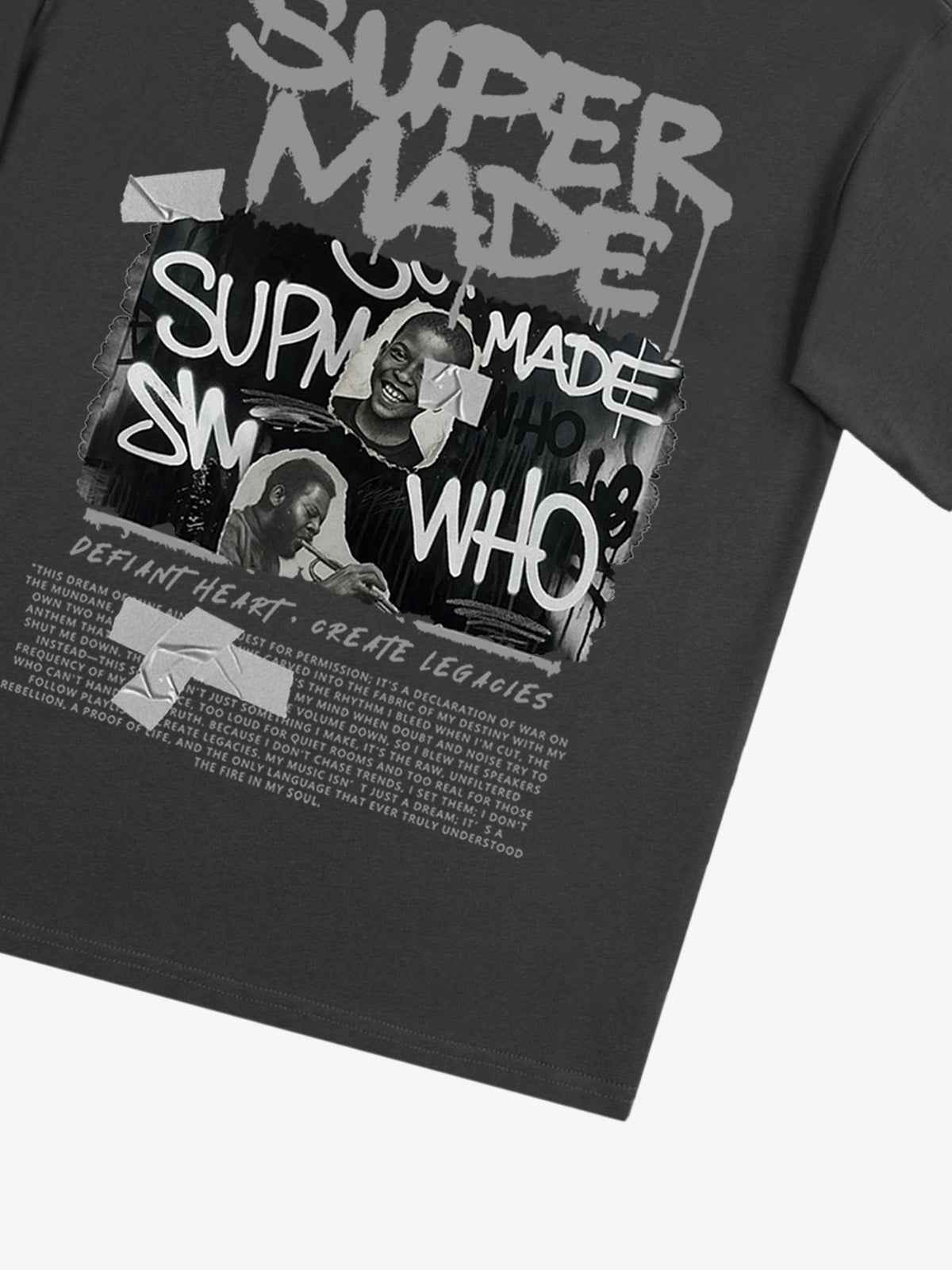 Streetwear Graffiti Character Collage Graphic T-Shirt
