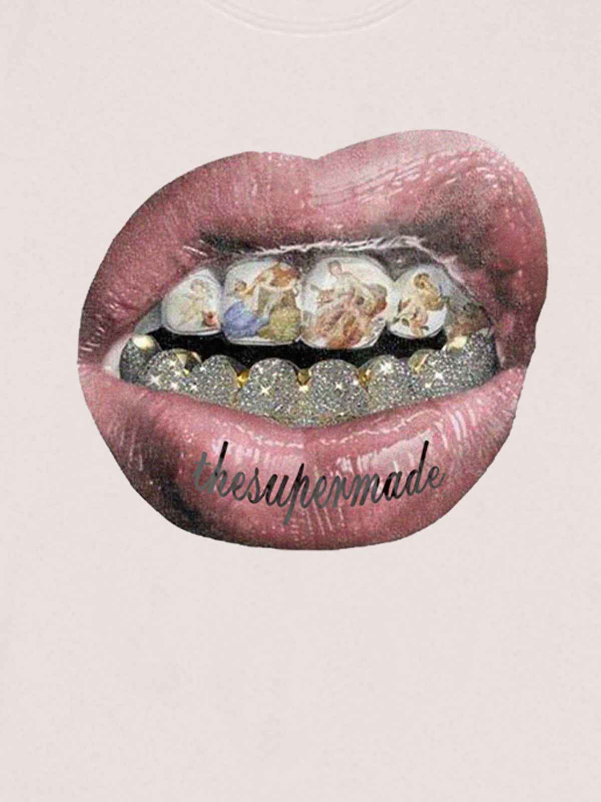 Streetwear Hip-Hop Gold Mouth Print Sweatshirt