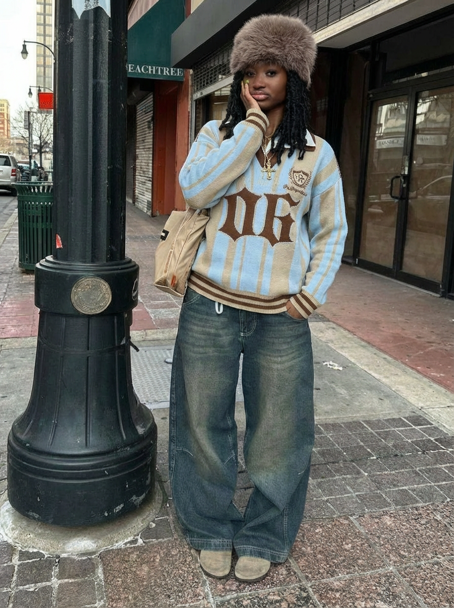 Long-lasting Striped Long Sleeve Polo Sweater - Luxuryurbanwear