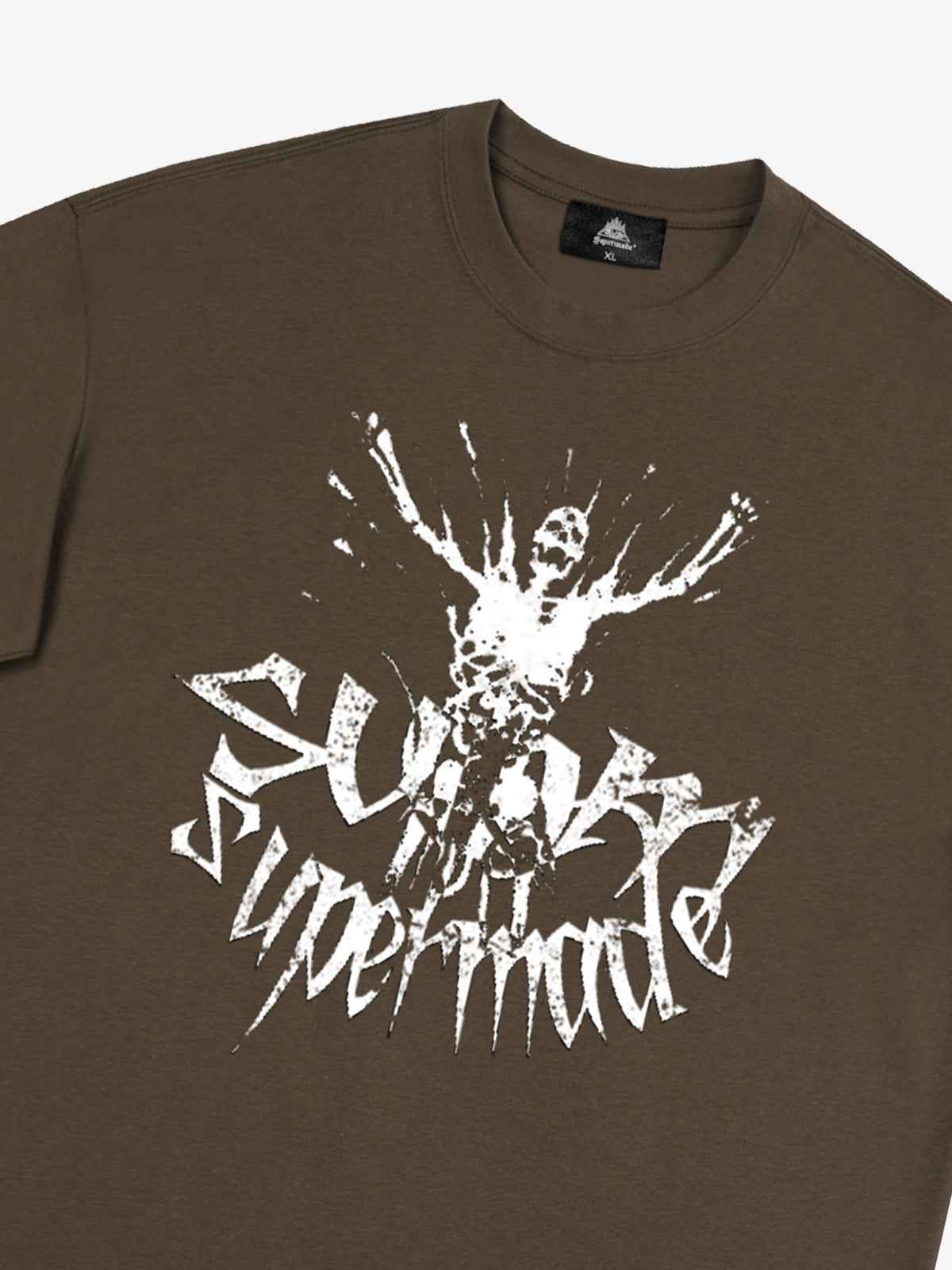Gothic Skull Distressed Letter T-Shirt