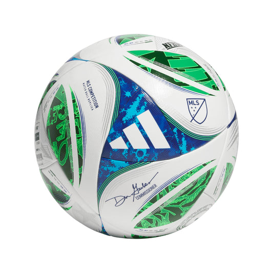 adidas Unisex-Adult MLS Competition Soccer Ball (White/Green/SOLBLU/GLOBLU 4)
