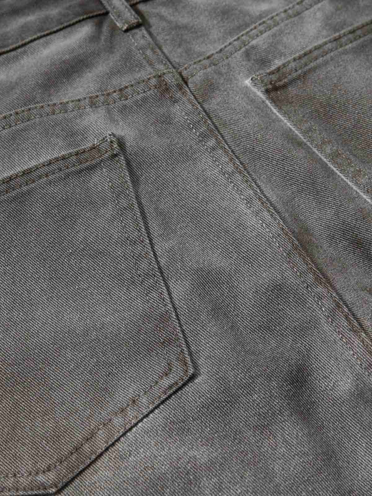 Washed Pleated Baggy Jeans