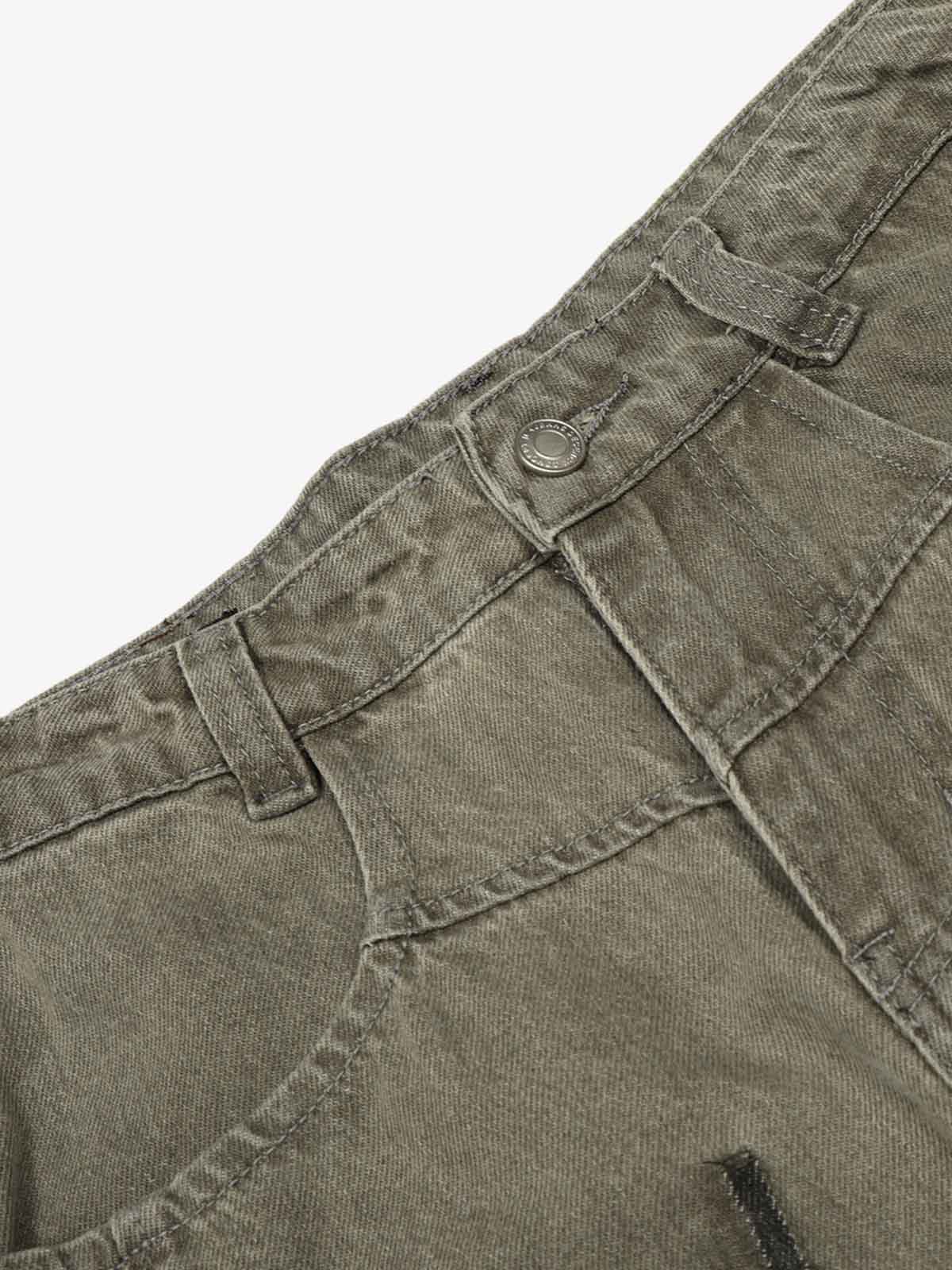 High Waist Pleated Barrel Leg Washed Pants - Luxuryurbanwear