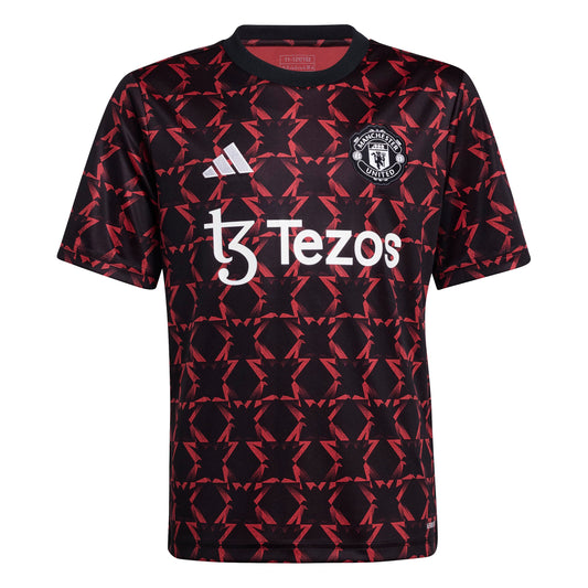 adidas Boys Manchester United Pre-Match Jersey Black/MUFC Red Medium
