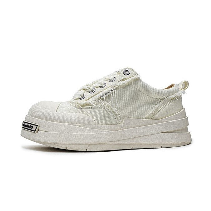 Raggedy | Distressed Canvas Sneakers - Luxuryurbanwear