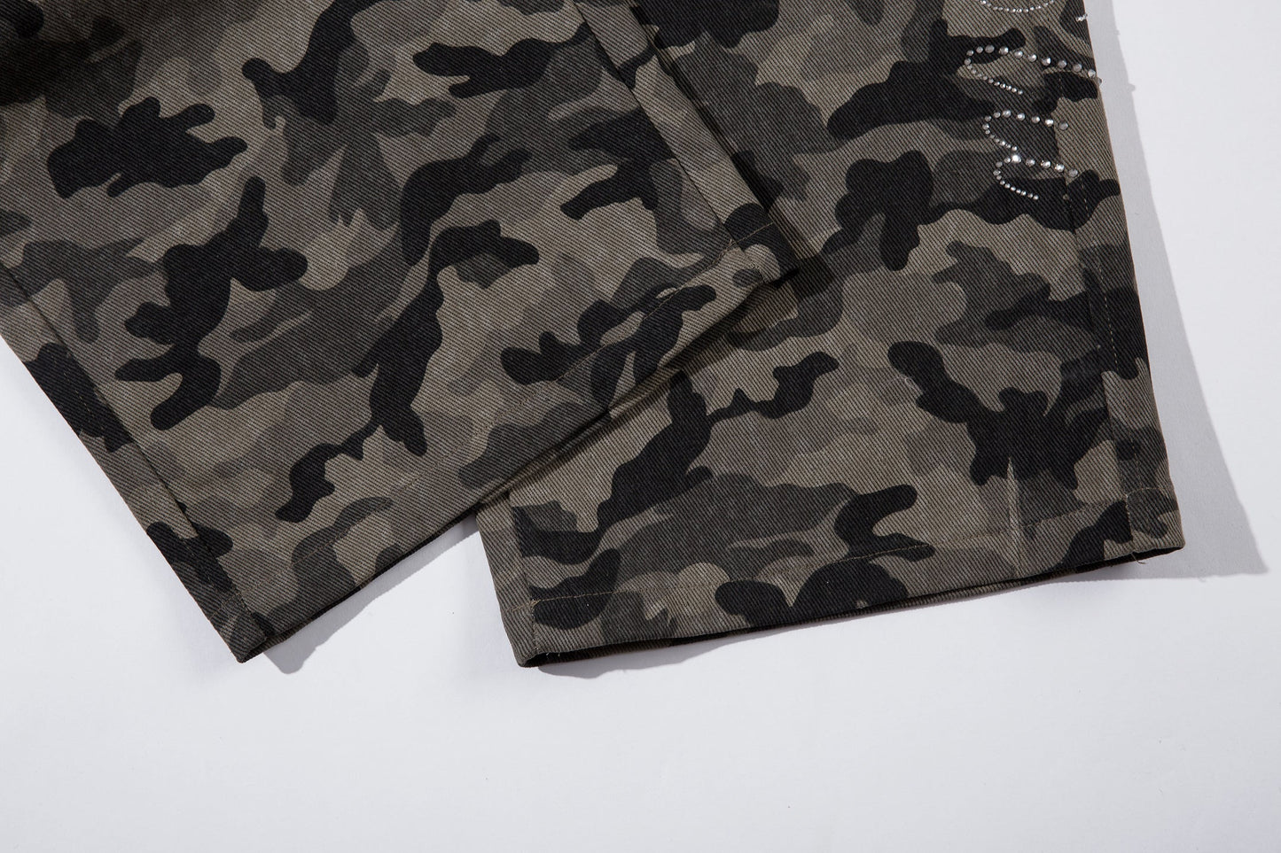 Y2K Vintage Wide Leg Pants | Camouflage Straight Denim Jeans - Luxuryurbanwear